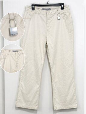 HALSTON KHAKI PANTS SIZE 16W STRETCH HIGH WAIST